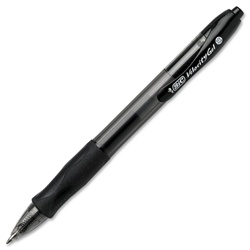 Bic Black Velocity Gel Pen, Retractable, .7mm Point (12 Per Pack)