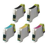 Compatible Epson T124  T124120, T124220, T124320, T124420 Moderate Yield Ink Cartridge Set of 5