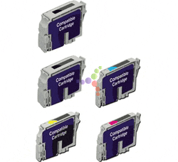 Remanufactured Epson Stylus C80 5-Pack Ink Cartridge Set