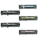 Compatible HP 128A  for HP CE320A, CE321A, CE322A, CE323A Laser Toner Cartridge Set of 5 for Color LaserJet CM1415, CP1525