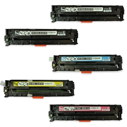 Remanufactured HP CP1215, CP1515, CP1518 5-Pack Laser Toner Set