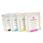 Remanufactured HP 940XL 4-Color Ink Cartridge Set