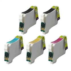 Compatible Epson T124  T124120, T124220, T124320, T124420 Moderate Yield Ink Cartridge Set of 5