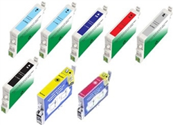 Compatible Epson T054  T0540, T0541, T0542, T0543, T0544, T0545, T0546, T0547, T0548 Ink Cartridge Set of 8 for Stylus Photo R1800, R800