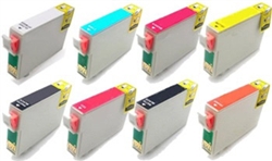 Compatible Epson T087  T0870, T0871, T0872, T0873, T0874, T0875, T0876, T0877, T0878, T0879 Ink Cartridge Set of 8 for Stylus Photo R1900