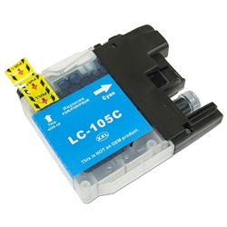 Brother Compatible LC105C Cyan Super High Yield Ink Cartridge