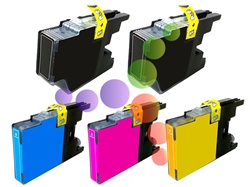 Compatible Brother LC75 5-Pack Ink Cartridge Set