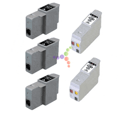 Remanufactured Canon BCI-24 5-Pack Ink Cartridge Set