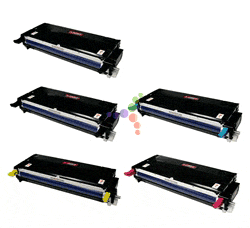 Remanufactured Dell Laser 3110cn 5-Pack Toner Cartridge Set