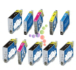 Compatible Epson T059  for Compatible Epson T059180, T059280, T059380, T059480, T059580, T059680, T059780, T059880, T059980 Ink Cartridge Set of 10