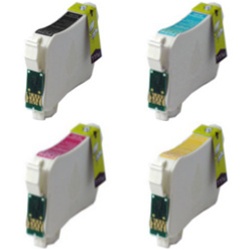 Remanufactured Epson WorkForce 60 4-Color T127 Ink Cartridge Set