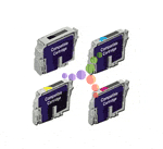 Remanufactured Epson Stylus C80 4-Color Ink Cartridge Set