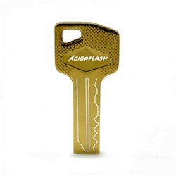 4GB GigaFlash Key-Shaped Metal USB Flash Drive - Gold