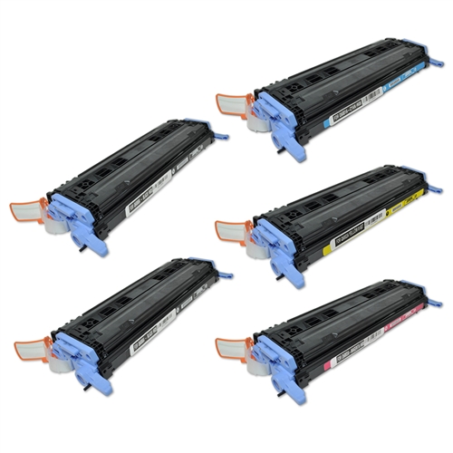 5pk Toner Cartridge Set for HP Color Laserjet 1600 2600n 2605dn 2605dtn EX BLACK 