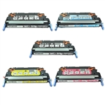 Remanufactured HP Color LaserJet 3600 5-Pack Laser Toner Cartridge Set