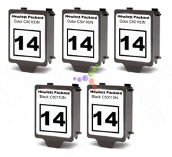 Remanufactured HP 14 5-Pack Ink Cartridge Set