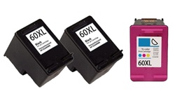 Remanufactured HP 60XL High Capacity Ink Cartridges Set of 3