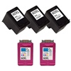 Remanufactured HP 60XL High Capacity Ink Cartridges Set of 5