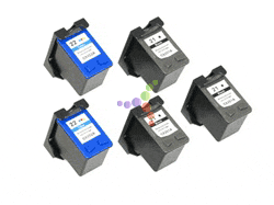 Remanufactured HP 21 Inkjet Cartridges Set of 5