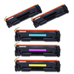 HP 202X Toners Compatible Cartridges High Yield Set of 5