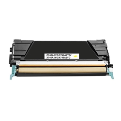 Lexmark C746A1YG,C746A2YG ,X746A1YG,X746A2YG Yellow Remanufactured High Yield Toner Cartridge
