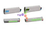 Remanufactured Okidata C9300 4-Color Laser Toner Cartridge Set