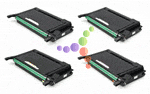 4-Color Compatible Laser Toner Cartridge Set for Samsung CLP600
