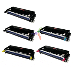 Remanufactured Xerox Phaser 6180 5-Pack Laser Toner Cartridge Set